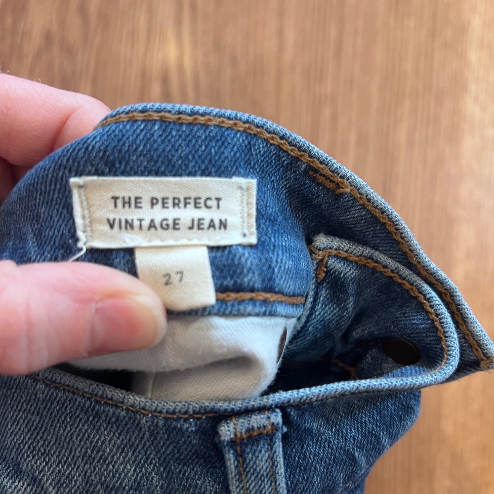 Madewell Women's The Perfect Vintage Mom Jeans Size 27 Blue Straight Leg A5 - Picture 3 of 6